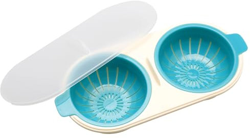 Rumyve Egg Poacher for Microwave,2 Cups Egg Boiler Poached Egg Maker,Microwave Egg Cooker Accessories for Egg Steaming Poaching Breakfast Cooking Kitchen