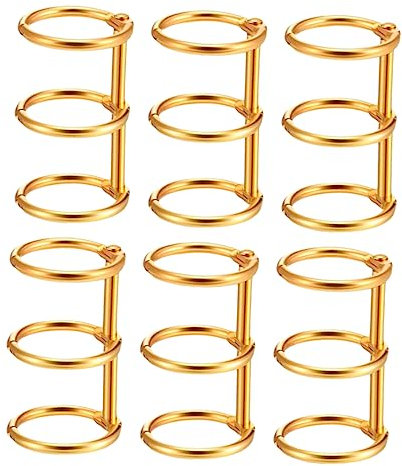 SEWACC 6stücke Goldene Buchbinderinge Loseblatt Ringe Innendurchmesser Schnappverschluss Ringbuch Ringe Für Schüler Büro Und Schulhefte Zur Dokumentenorganisation