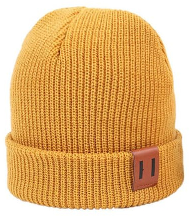 LYZOURBB Baby Beanie Hats Soft Toddler Beanie Warm Knitted Infant Winter Hats for Baby Boys Girls 0-3Years Yellow