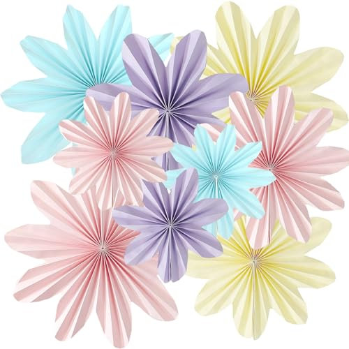 9 Pcs Paper Decorations Hanging Paper Decorations Paper Party Decorations Paper Fan Decorations for Weddings, Baby Showers, Birthdays, Fall Celebrations, Garden Parties, Christmas