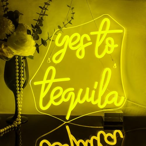 Looklight Yes to Tequila Neonschild Tequila-LED-Schilder Barschilder USB-Buchstaben Leuchtschilder Neonlichter für Zuhause Bier Bar Schlafzimmer Restaurant Männerhöhle Café Bistro Club Party