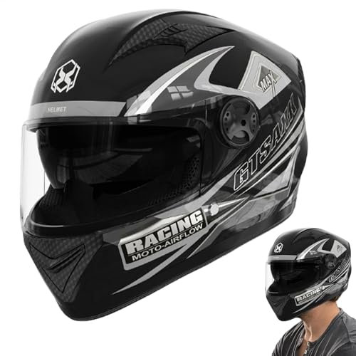 Duals Visor Motorcycle Headgear - Full Face Duals Visor Motorcycle Headgear, Street Bikes Helmet | Mountain Bikes Headgear, Motorcycle Headwear Electric Motorcycle Helmet for Men, Women, Four Seasons