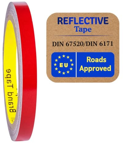 Cinta reflectante de advertencia de seguridad, resistente al agua, fabricada con 610C (rojo, 5 mm x 10 m)