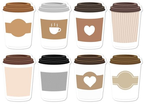 JSRQT 30-pack kaffekopp klisterlappar kontorsmaterial roliga klisterlappar post dess klisterlappar kaffe tema gåvor festgåvor söta klisterlappar post-it-lappar kylskåp för kvinnor kaffeälskare