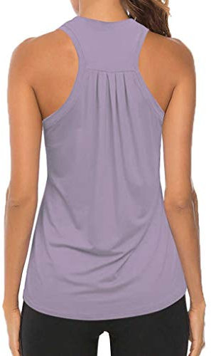 Yekdmxop Débardeur Femme Gym Yoga Sport Fitness Pilate Été Haut Débardeur Sport Respirant Rapide Séchage Chemise Décontracté Sans Manches Basique Débardeur Léger Maillot De Course, Violet., X-Large