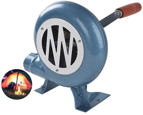 BBQ-tillbehör, tung manuell smitblåsare – Iron Gear popcorn fläkt manuell fläkt, fläkt med handvev Blacksmith Forge blazer, matlagningsmanuell BB