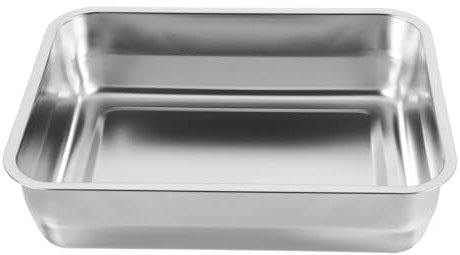 GALPADA 304 Stainless Steel Roasting Pan Deep and Thick Baking Tray for Oven Use Versatile Metal Food Serving Dish for Fish and Meat Cooking