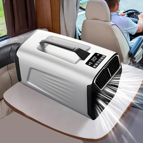 Nuovo climatizzatore portatile, 1800W, 6000 BTU, raffreddamento efficiente, condizionatore campeggio con timer 24 ore/deumidificazione/raffreddamento/ventilazione/modalità sospensione,Silver
