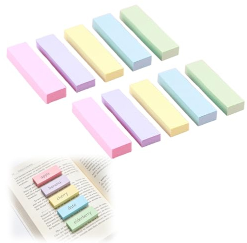 PMELCXD 1000 Stück Farbige Haftnotizen 75 x 20 mm – Selbstklebende Klebezettel Für Bücher, Index Tabs, Büro, Schule, Zuhause – Haftnotizzettel In 5 Farben Als Markierstreifen, Registerkarten Und Mem