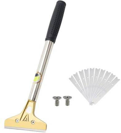 DIYEAH Raschietto per la Pulizia Manico lungo in Metallo Ergonomico Utensile Manuale Multiuso per Rimuovere Adesivi Marmo e Stucco Strumento per Fughe di Bellezza Adatto a Superfici