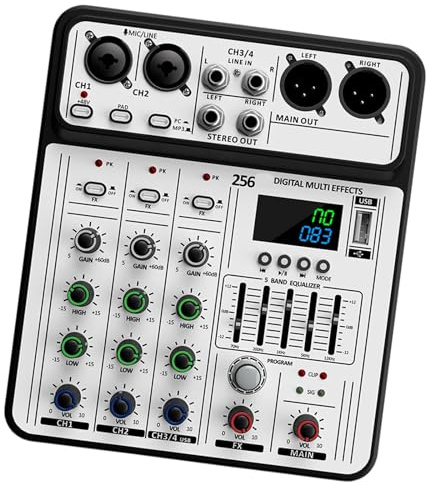 Ljmyy 4-K-Sound-Mixer für Studio-Podcast-Streaming mit Kopfhörern und Multigerätekompatibilität