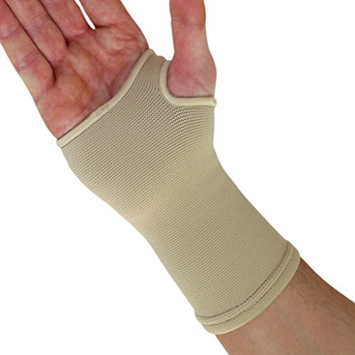NeoPhysio Medical Grade Elastic Compression Wrist Support, Beige Tubular Sleeve - Large = 17-19cm