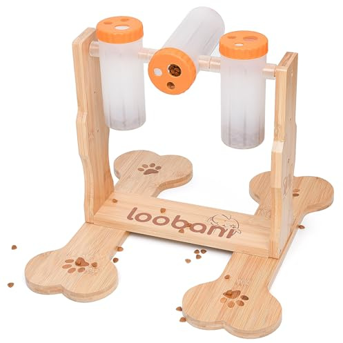 LOOBANI Hundefutter-Puzzle-Spielzeug für IQ-Training und geistige Bereicherung, interaktive, lustige Unterhaltung, Pass Time Spiele für Haustiere, Verstellbarer Leckerli-Spender durch Drehflasche