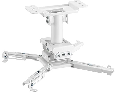 VIVOLINK - Heavy-Duty Projector Ceiling Mount - Small - For Pitched or Flat Ceiling - Fixed Ceiling Distance: 25.5cm - Projector Hole Distance: 13-47cm - Max Loading Capacity: 35kgs - White