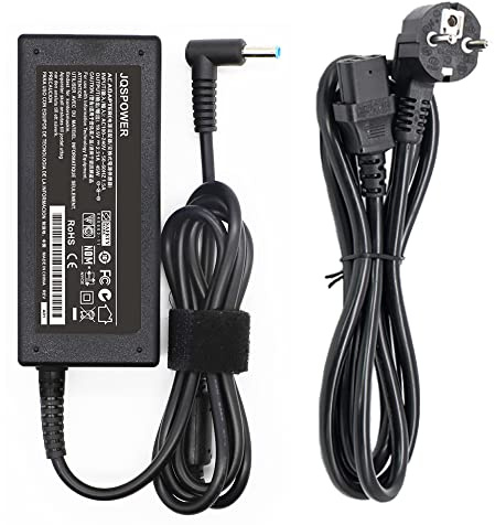 JQSPOWER Alimentatore HP Pavilion Touchsmart, Spectre Ultrabook, Elitebook Folioand e More, con cavo di alimentazione di ricambio 45W, 19.5V, 2.31A [4.5 x 3 mm]