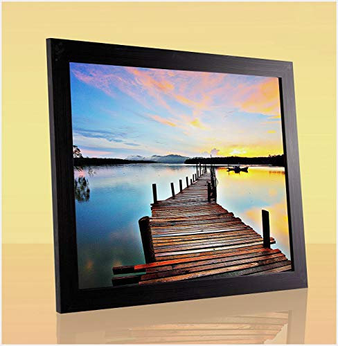 Bonito Slimline Profil Bilderrahmen Posterrahmen 38x98 cm Schwarz Gemasert 98x38 cm Puzzlerahmen Diamond Painting mit Kunstglas klar