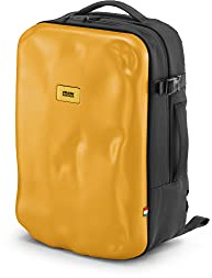 CRASH BAGGAGE Iconic Backpack | Zaino Multitasche con Guscio Rigido e Protettivo Design Ammaccato Porta Laptop e Tablet Schienale Ergonomico Maniglia Esterna e Laterale (46x32x20 cm) Yellow