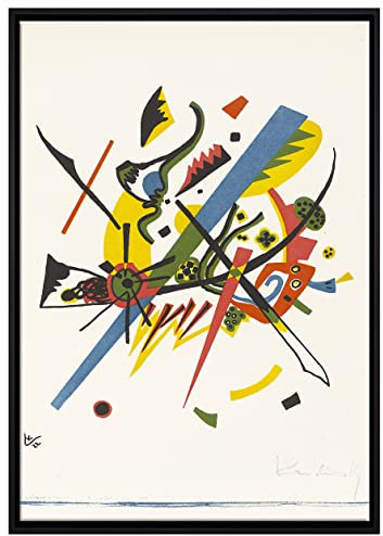 Pixxprint Wassily Kandinsky - Kleine Welten I Leinwandbild 100x70 cm im Bilderahmen, Wandbild, Schattenfugenrahmen, Kein Poster