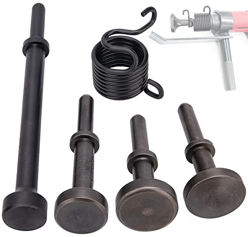 ZMCYNG - Juego de 5 brocas de martillo de aire alisador, accesorios de martillo de aire, puntas de cincel neumático de longitud extendida con resorte, 5 piezas