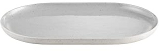 blomus Servierplatte SABLO | Steingut | 30 x 18 cm | Farbe Cloud | handwerklicher Look
