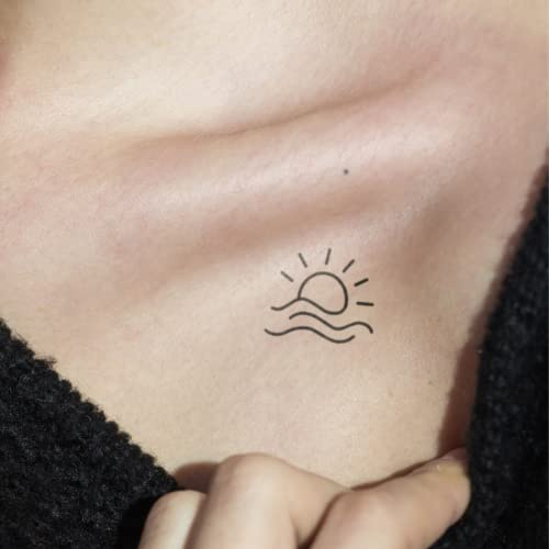 MyJagua Tattoo • Aufgehende Sonne | 1-2 Wochen Tattoo | Auf Pflanzenbasis | Hautverträglich | Wasserfest | Neue Tattoo Technologie | Kein Klebe Tattoo