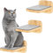 HAPPYPET Katzentreppen 3er-Set für Wandmontage - Nachhaltiges Hartholz, Designer Kletterwand Katzen, Katzentreppe mit Filzbezug, Katzenleiter, Katzenwand zum Klettern, Catwalk, Größe M 22 x 15 cm