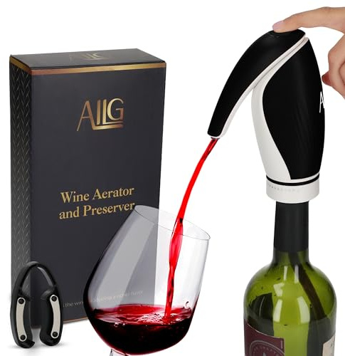 5-in-1 Automatic Wine Dispenser Electric Wine Aerator, Dispenser, Preserver | Wine Accessories for Wine Lovers | Rechargeable Wine Air Aerator with USB Charger | Wine Gifts | Wine Aerator Pourer
