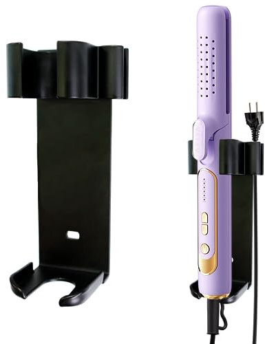 Halterung für Glätteisen, ohne Bohren, Halterung für Lockenstab, Wand, für Schönheitssalons, Badezimmer, Schlafzimmer, alle Arten von Glätteisen, Lockenstab, Kämme (Schwarz, 1 Stück)
