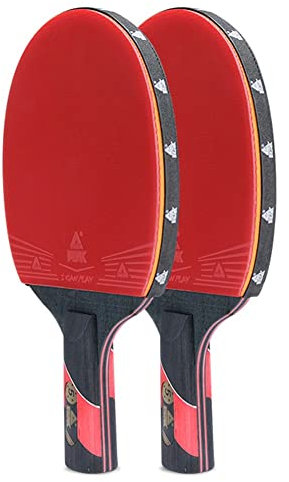 Tischtennisschläger, Tischtennisschläger, Tischtennisschläger, professionelles Tischtennis-Paddel-Set mit 2 Schlägern, 6 Bällen und 6 Bällen. Tragbarer Koffer, zum Spielen im Freien oder drinnen (FA