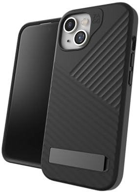 ZAGG Denali Snap KS Graphene-Reinforced Case with Kickstand for iPhone 13, 14 and 15 [6.1-Inch], MagSafe Compatible, Dual Layer Design, Shockproof Phone Back Cover (Black)