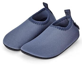 Sterntaler Badeschuhe Uni – Baby Aquaschuhe – Unisex Strand Slipper mit flexibler Sohle – schnelltrocknend & leicht - Ideal für Strand & Schwimmbad - Kinder Bademode – Farbe blau, Größe 22