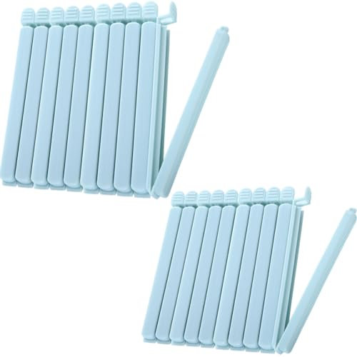 ZKSXOA 20 Stück Tütenclips, Länge 15.5/12cm Lebensmittel Clips Kunststoff Gefrierbeutel Clip Farbe Dichtungsclips für Kaffee Nüsse Kekse