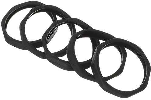 Didiseaon Anneaux de Protection Antidérapants Anti-roulis en Plastique Noir Lot de 5 pour Microphone pour Chant à Domicile et Ktv