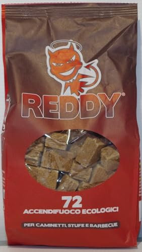 Accendifuoco vari per un facile e veloce avvio del fuoco in stufe, caminetti, barbecue, bracieri, ecc... (Reddy 72 cubetti ecologici)