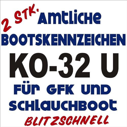 Rakelfix Österreich Amtliches Kennzeichen Aufkleber Nummer 15 cm Zulassnungsnummer Boot Schiff Nummer aus Hochleistungsfolie Jetski Schiff