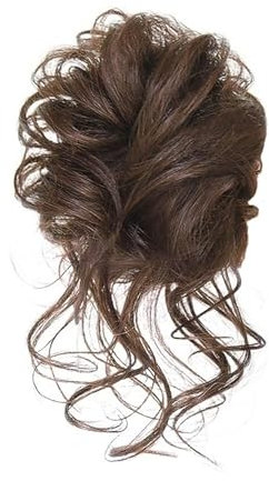 Haarteil für unordentlichen Dutt. Haarteil für unordentlichen Dutt. Haargummi, Pferdeschwanz, Chignon, brasilianisches Echthaar, gelockt, gewellt, unordentlicher Dutt, Haarteile für Frauen, Haarteil