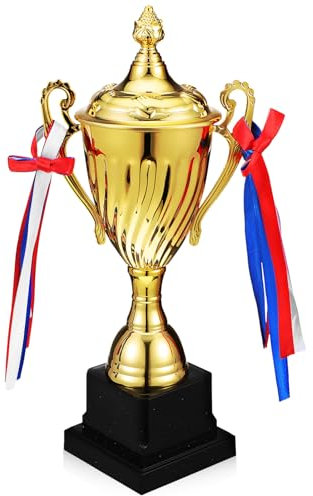 WHAMVOX Coupe Métal pour Compétitions Sportives Trophée Élégant pour Football Rugby Et Événements Récompense Personnalisable Décoration Raffinée Et pour Vos Succès Sportifs