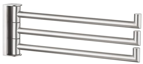 Angle Simple Porta asciugamani girevole a 3 barre in nichel spazzolato, in acciaio inox 304, per montaggio a parete del bagno