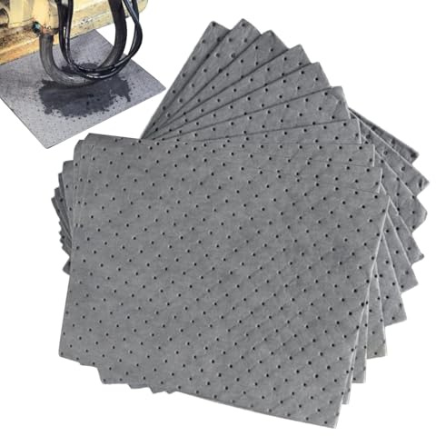 Oljekuddar Absorberande Automotive,Oil Mat | 10X oljeabsorberande mattor | Oljespillabsorberande kuddar för garageuppfart Automotive Marine, vätskekuddar för oljebaserade och vattenbaserade vätskor