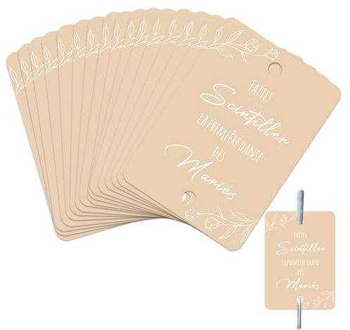 100pz -Marrone Etichette Scintille Luminose Matrimonio, Cartoncini per Stelline Scintillanti Stelle Filanti Scintille Nozze Sposi Taglio Torta Anniversario Compleano Decorazioni scintillanti