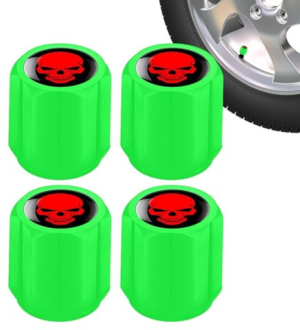 Auto-Reifen-Luftdüsen-Kappen – ABS leuchtende Reifen-Luftkappen, fluoreszierende Reifenkappen mit 4 Stück, verschleißfeste Auto-Reifenventilkappen für LKW, SUVs, Fahrräder, Motorräder, Reifenkappen,