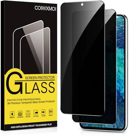Coiwxmoi Sichtschutz für Samsung Galaxy S20 FE 5G Anti-Spähen Panzer Schutz Glas Privatsphäre Schutzfolie 9H Härte Kratzfest Bläschenfrei HD Anti Spy Gehärtetes Panzerfolie Blickschutzfolie,2 Stück