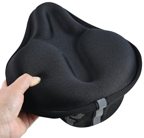 ROADNADO Wide Bike Seat Cushion Cover Soft Bike Seat Cover Padded for Men Women Bicycle Saddle Cover Comfortable Exercise Bike Seat Cushions for Peloton, Spin, Electric, City Bike