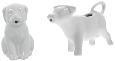 HOLIDYOYO 2pièces Tasse à Lait Céramique Animaux De Récipients Chien Vache Blanche Chacun Pour Sauces Et Décoration De Table