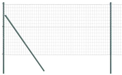 vidaXL Stängsel med stolpe Grön 1,2 x 10 m Stål och PVC, Trädgårds- och terrassstaket, moderna utomhuspaneler, hållbart skydd, stiligt avskildhet, praktisk set