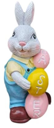 DLUKENY Resins Easters Bunnies avec des Œufs Colorés Decors Figurine Decors Cartoon Rabbits Statue Ornement pour Les Décors Table Plateau