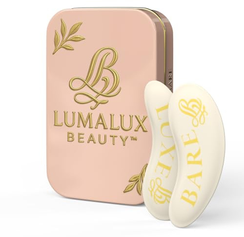 LUMALUX BEAUTY Reusable Under-Eye Patches -1 Pair | Depuffing + Hydrating Silicone Eye Mask | Reusable 30+ Uses | Luxe & Bare | Storage Tin Included