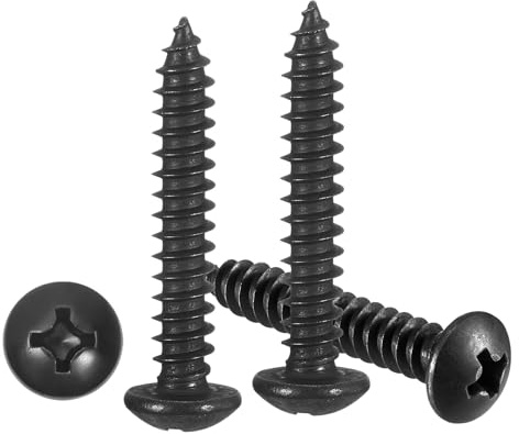 METALLIXITY Phillips Pan Head Self Tapping Screws(M5x30) 50Pcs, 304 Stainless Steel Self Drilling Screw for Metal Wood Plastic, for Cabinet Wall Shutter Plate Rock Furniture, Black | 304 SS Self Drilling Screw for Metal Wood Plastic, for Cabinet Wall Shutter Plate Rock Furniture, Black