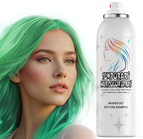 Temporäre Haarfarbenspray | 150ml Sofort Haarfarbenspray für Erwachsene & Kinder | Waschbar & Nicht Klebend, Sanfte Formel, Grün | Halloween, Cosplay, Kostümparty, Feste