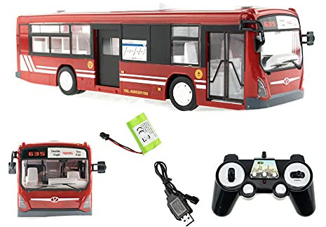 efaso RC Bus E635-003 1:32 2,4GHz Stadtbus mit Licht, Sound, Hupe und beweglichen Türen in ROT